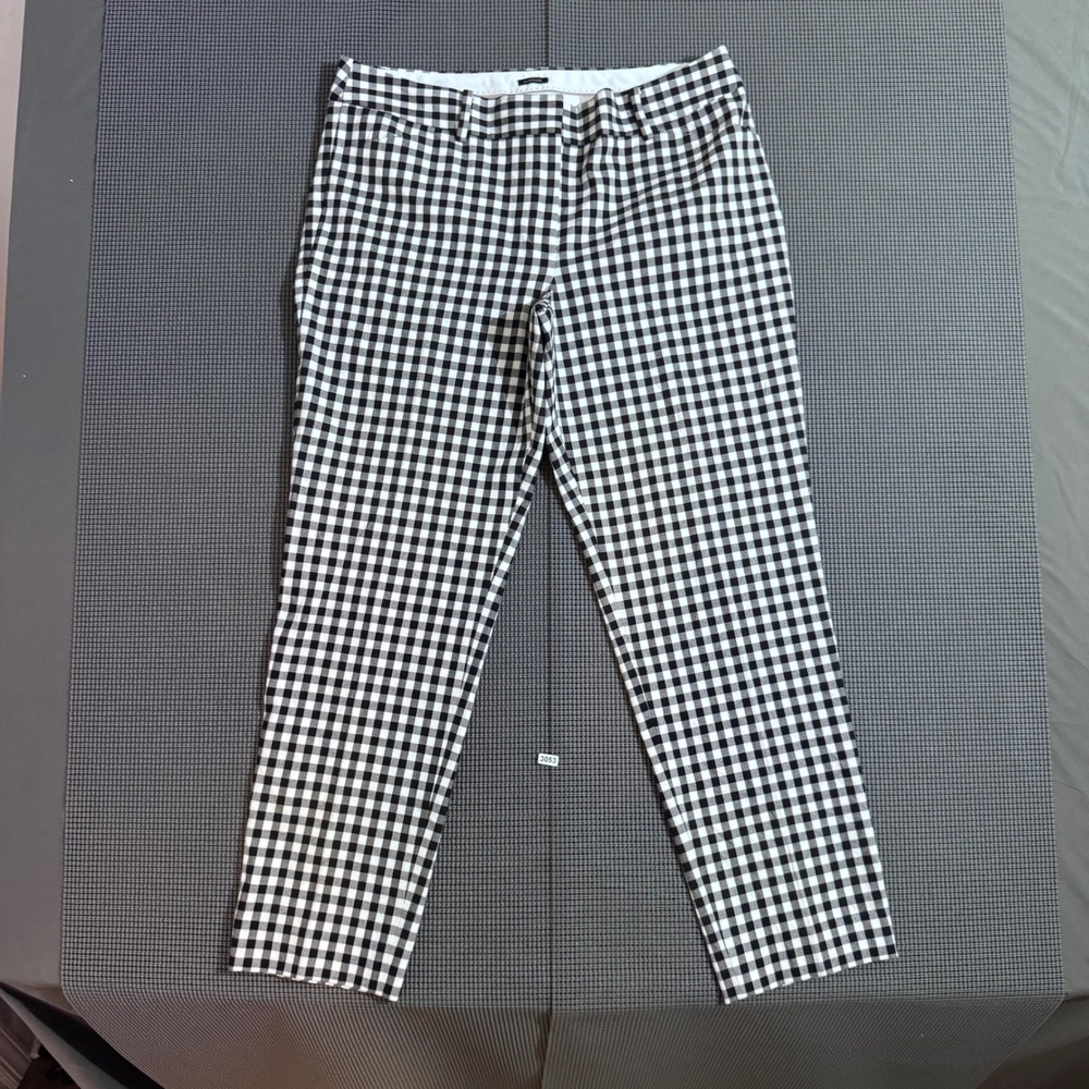 Talbots Hampshire Black White Gingham Ankle Pants Womens Size 12